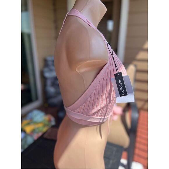 Callahan Knitwear Greta Halter in Gossamer Pink - Picture 7 of 12